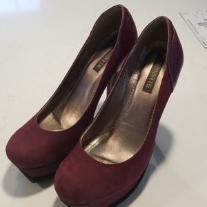 Burgundy High Heel Shoes 4"